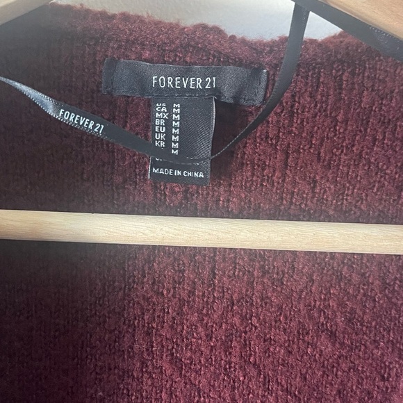 Forever 21 Deep Red Hooded Cardigan - Picture 12 of 14